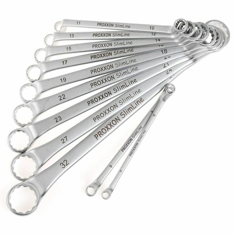11 dalių žiedinių raktų rinkinys PROXXON Slimline 6-32mm 11 dalių žiedinių raktų rinkinys PROXXON Slimline 6-32mm