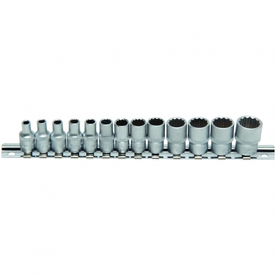 12-kampių galvučių rinkinys 1/4", 4-14 mm, 13 vnt. 12-kampių galvučių rinkinys 1/4", 4-14 mm, 13 vnt.