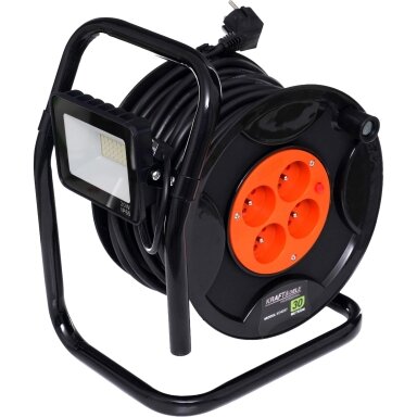 30 metrų ilgintuvas su rite ir LED lempa KRAFTDELE 30 metrų ilgintuvas su rite ir LED lempa KRAFTDELE