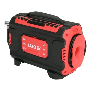 3-in-1 automobilinis kompresorius | 12 V / 230 V | LED | su oro siurbliu ir pūtimo funkcija YATO 2