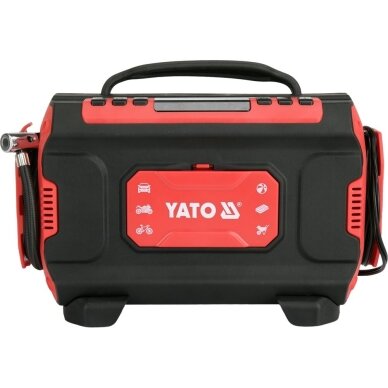 3-in-1 automobilinis kompresorius | 12 V / 230 V | LED | su oro siurbliu ir pūtimo funkcija YATO 3