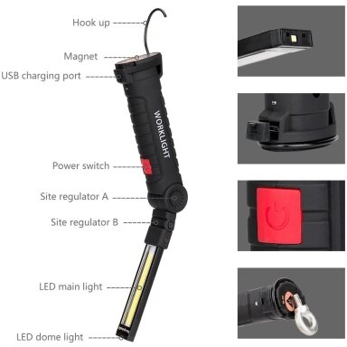 Darbo lempa akumuliatorinė 3W COB USB (aliuminis +ABS+Guma) Darbo lempa akumuliatorinė 3W COB USB (aliuminis +ABS+Guma)