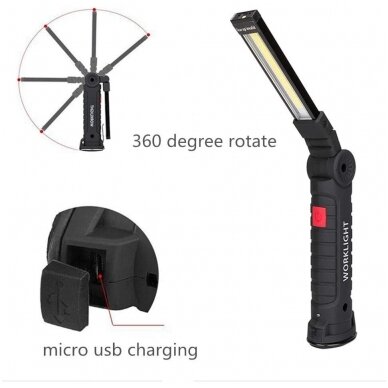 Darbo lempa akumuliatorinė 3W COB USB (aliuminis +ABS+Guma) Darbo lempa akumuliatorinė 3W COB USB (aliuminis +ABS+Guma)