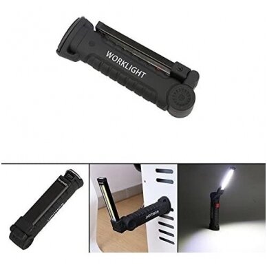 Darbo lempa akumuliatorinė 3W COB USB (aliuminis +ABS+Guma) 5 Darbo lempa akumuliatorinė 3W COB USB (aliuminis +ABS+Guma) 5