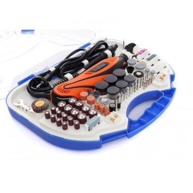 Mini šlifuoklis su priedais 270W, 210 vnt. Kraftdele 5 Mini šlifuoklis su priedais 270W, 210 vnt. Kraftdele 5
