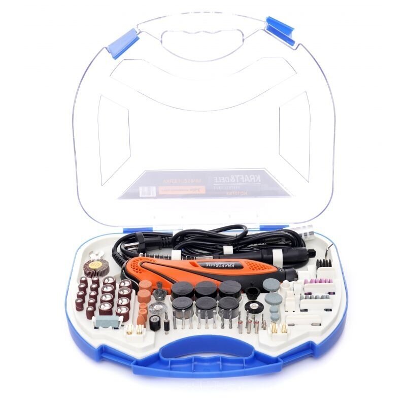 Mini šlifuoklis su priedais 270W, 210 vnt. Kraftdele 3 Mini šlifuoklis su priedais 270W, 210 vnt. Kraftdele 3