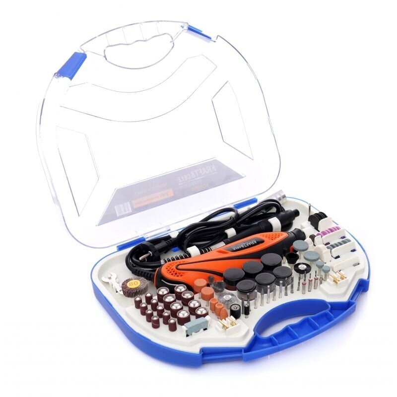 Mini šlifuoklis su priedais 270W, 210 vnt. Kraftdele 4 Mini šlifuoklis su priedais 270W, 210 vnt. Kraftdele 4