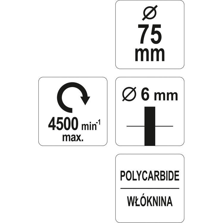 Abrazyvinis šlifavimo diskas, juodas Ø75mm YATO 3 Abrazyvinis šlifavimo diskas, juodas Ø75mm YATO 3