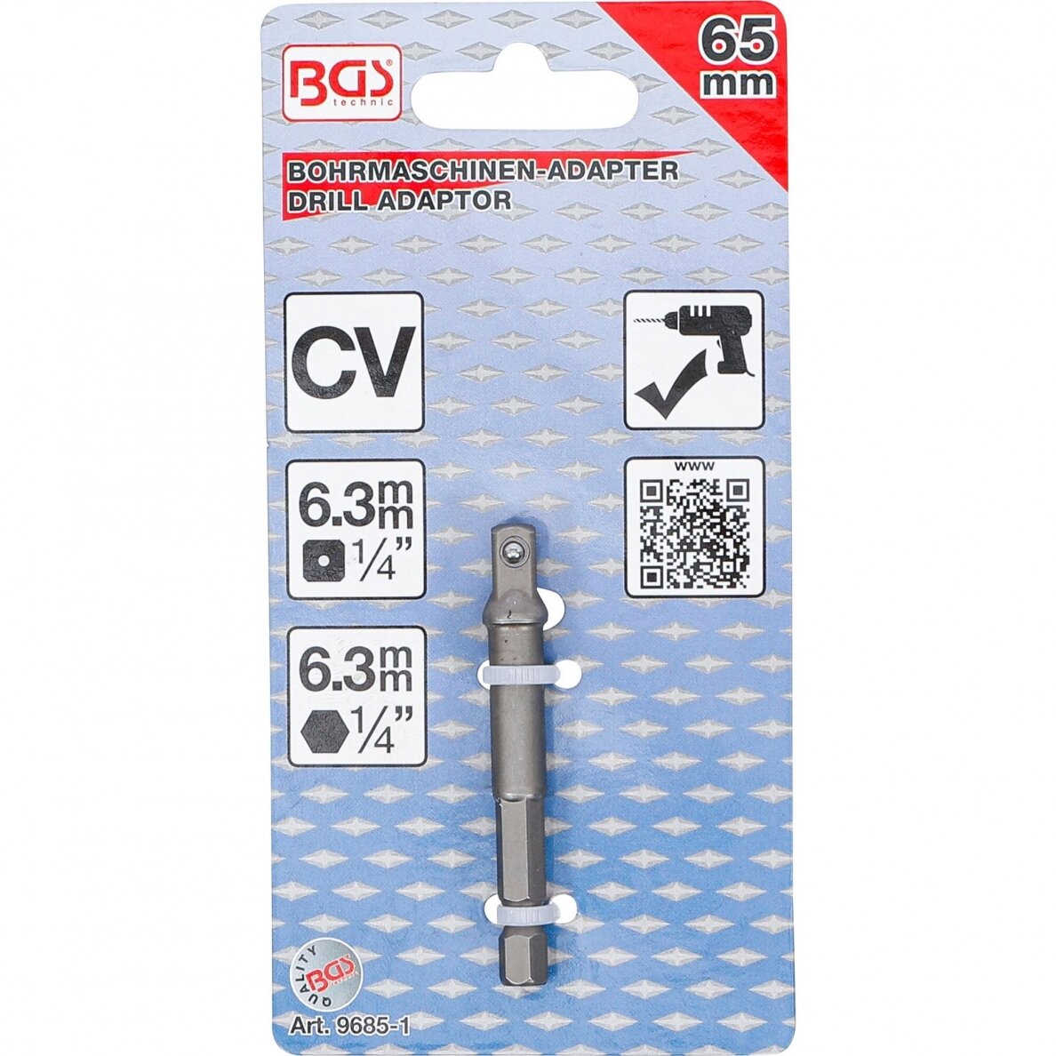 Adapteris galvutėms uždėti 1/4" BGS 9685-1 2