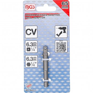 Adapteris galvutėms uždėti 1/4" BGS 9685-1 2 Adapteris galvutėms uždėti 1/4" BGS 9685-1 2