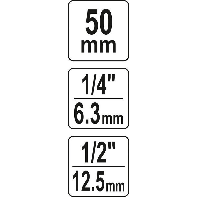 Adapteris smūginis | 12,5 mm (1/2") | 6.3 mm (1/4") (YT-04691) 4