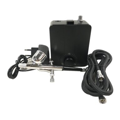 Aerografas su kompresorium, automatinis 12V, 12L min AB12A Aerografas su kompresorium, automatinis 12V, 12L min AB12A