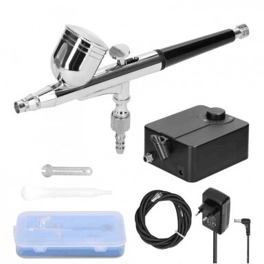 Aerografas su kompresoriumi, neautomatinio tipo 12V 12L/min AB12 Aerografas su kompresoriumi, neautomatinio tipo 12V 12L/min AB12