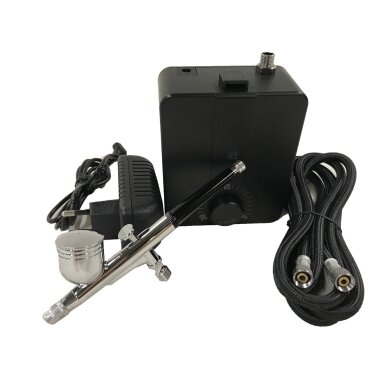 Aerografas su kompresoriumi, neautomatinio tipo 12V 12L/min AB12 Aerografas su kompresoriumi, neautomatinio tipo 12V 12L/min AB12