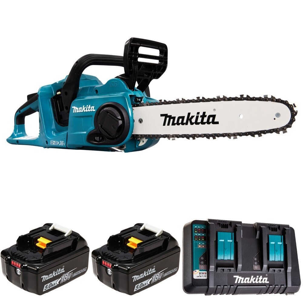 Akumuliatorinis grandininis pjūklas Makita DUC303PT2 36V 2x18V 2x5,0Ah + dvigubas kroviklis Akumuliatorinis grandininis pjūklas Makita DUC303PT2 36V 2x18V 2x5,0Ah + dvigubas kroviklis