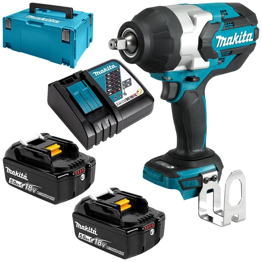 Akumuliatorinis smūginis veržliasukis MAKITA DTW1002RTJ 18V 2x5,0Ah 1000Nm 1/2" Akumuliatorinis smūginis veržliasukis MAKITA DTW1002RTJ 18V 2x5,0Ah 1000Nm 1/2"