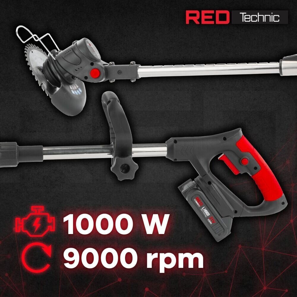 Akumuliatorinis trimeris su 2x2.0Ah baterijomis REDTECHNIC 8