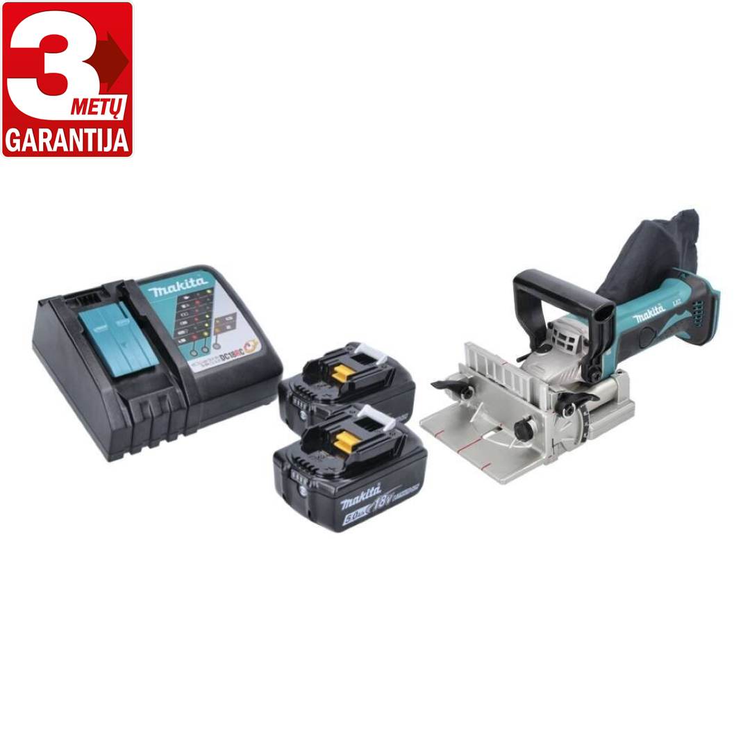 Akumuliatorinė sujungimų freza DPJ180RT Makita 2x5,0Ah Akumuliatorinė sujungimų freza DPJ180RT Makita 2x5,0Ah
