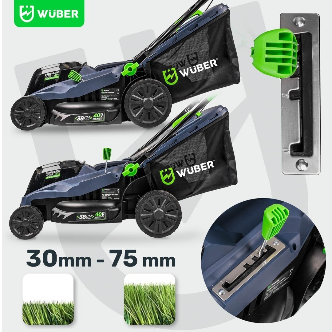 Akumuliatorinė žoliapjovė 40V, 2x6Ah, 38cm WUBER W04802 4