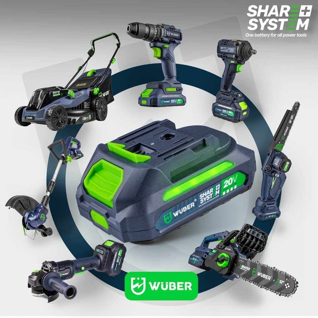 Akumuliatorinis trimeris Wuber W04003 – 20V 2.0Ah Share+System su 3 galvutėmis 14 Akumuliatorinis trimeris Wuber W04003 – 20V 2.0Ah Share+System su 3 galvutėmis 14