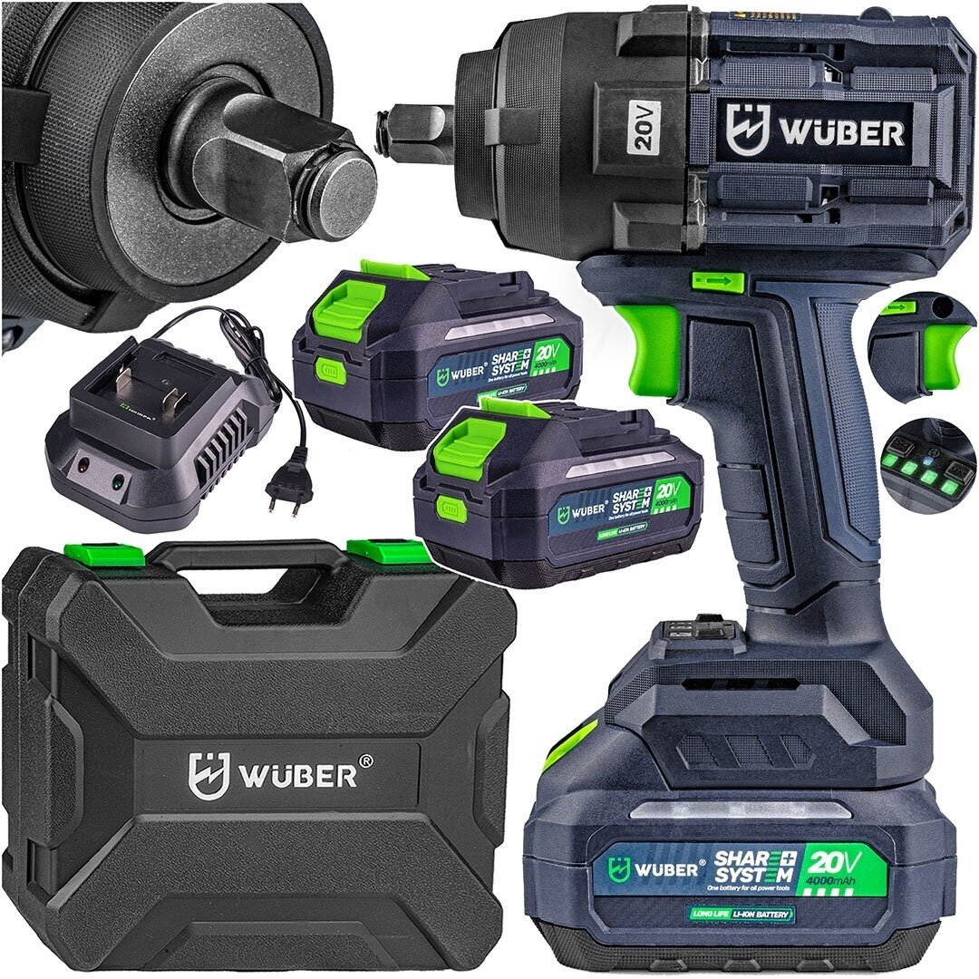 Akumuliatorinis smūginis veržliasukis 20V, 1000Nm, 1/2 " WUBER W04603 1