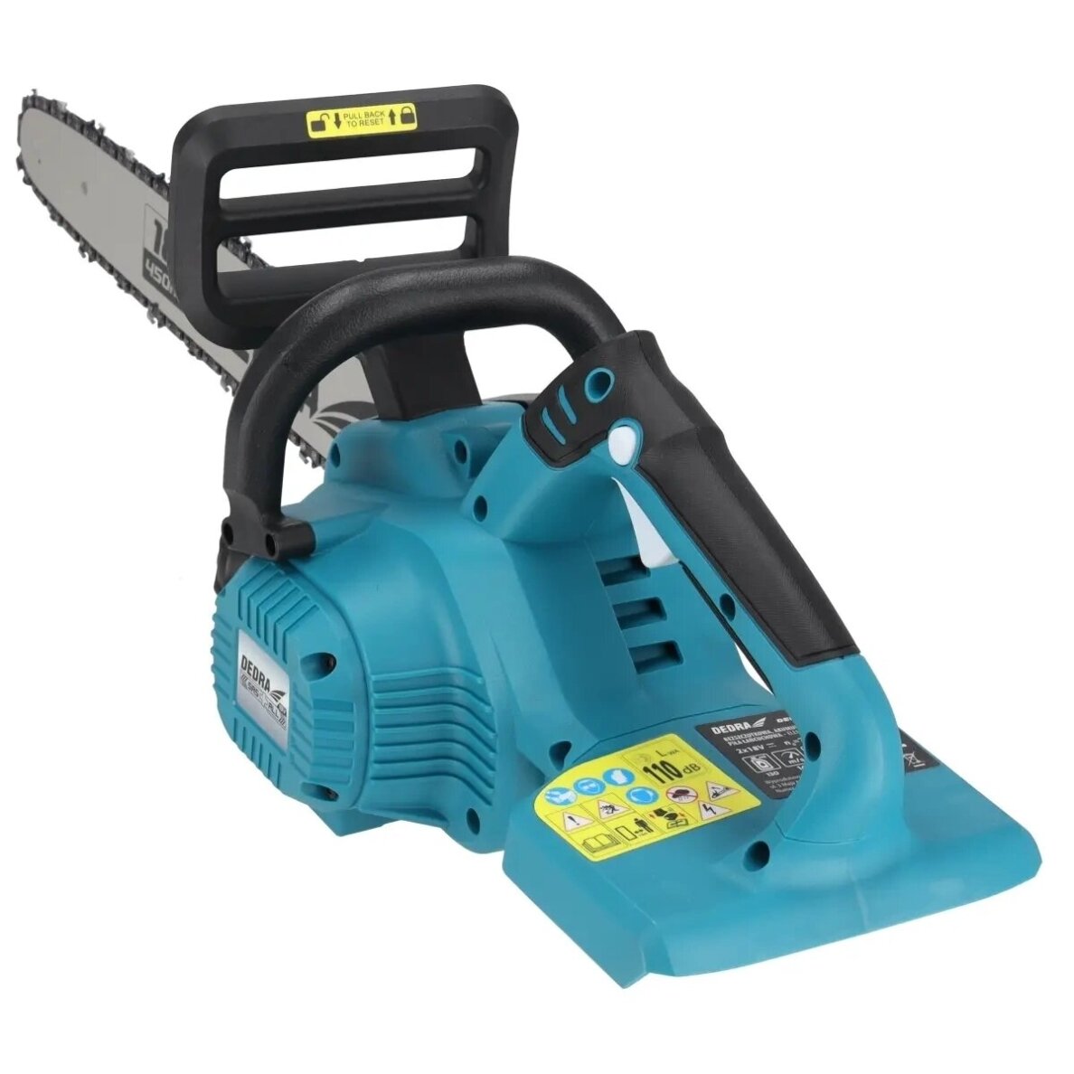Akumuliatorinis bešepetėlinis grandininis pjūklas 2x18V 45cm DEDRA 1