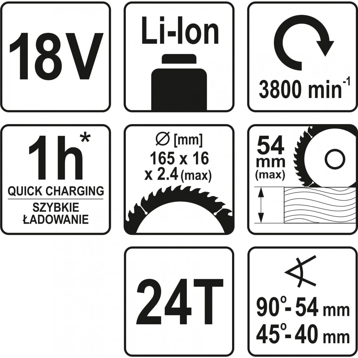 Akumuliatorinis diskinis pjūklas 165 mm be akumuliatoriaus 3 Akumuliatorinis diskinis pjūklas 165 mm be akumuliatoriaus 3