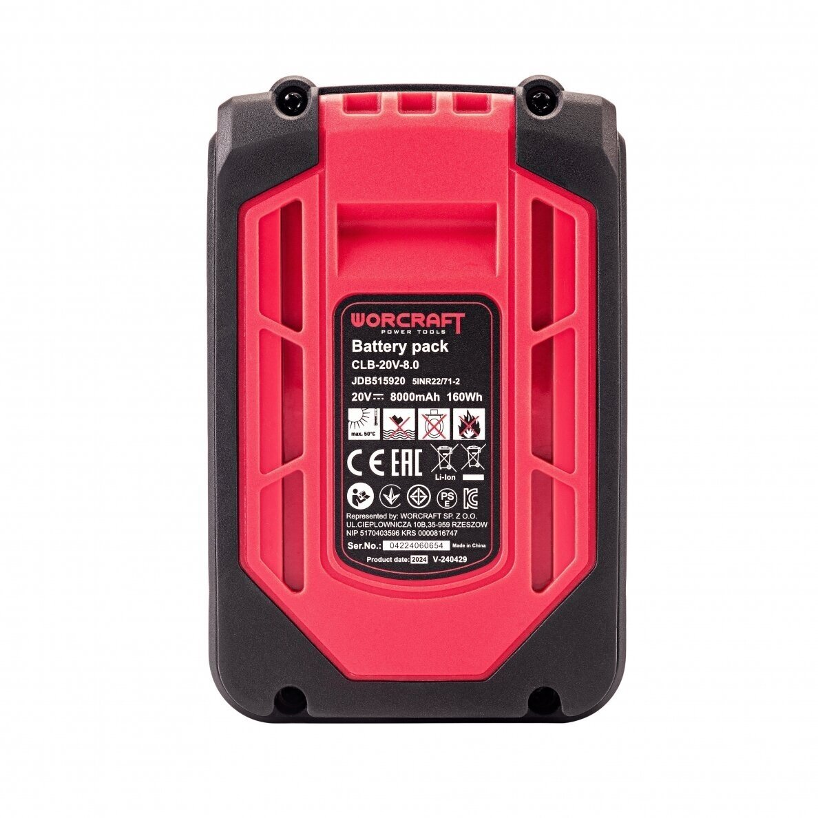 Akumuliatorius akum.įrankiams WORCRAFT 20V 8.0Ah LI-ION 4 Akumuliatorius akum.įrankiams WORCRAFT 20V 8.0Ah LI-ION 4