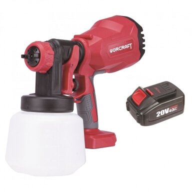 Akumuliatorinis dažymo pistoletas pulverizatorius 20V CSGS20LIA WORCRAFT Akumuliatorinis dažymo pistoletas pulverizatorius 20V CSGS20LIA WORCRAFT