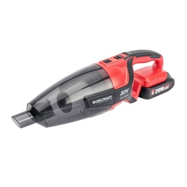 Akumuliatorinis dulkių siurblys WORCRAFT 20V Li-Ion su HEPA filtru bei 4.0 Ah akumuliatoriumi Akumuliatorinis dulkių siurblys WORCRAFT 20V Li-Ion su HEPA filtru bei 4.0 Ah akumuliatoriumi