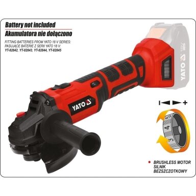 Akumuliatorinis kampinis šlifuoklis su greičio reguliavimu 125 mm 18V Akumuliatorinis kampinis šlifuoklis su greičio reguliavimu 125 mm 18V