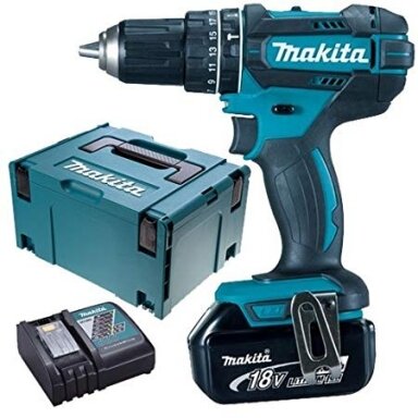 Akumuliatorinis smūginis gręžtuvas Makita DHP482RMJ 18V, 2x4,0Ah Akumuliatorinis smūginis gręžtuvas Makita DHP482RMJ 18V, 2x4,0Ah