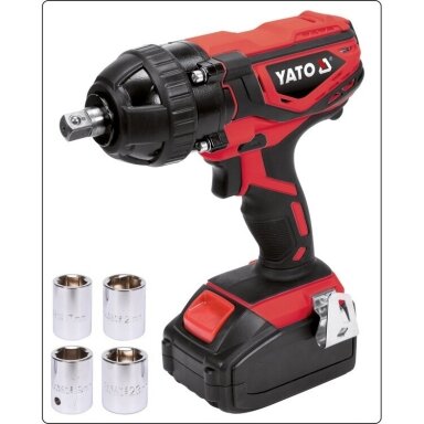 Akumuliatorinis smūginis veržliasūkis 1/2" 300Nm 18V 2.0Ah YATO Akumuliatorinis smūginis veržliasūkis 1/2" 300Nm 18V 2.0Ah YATO