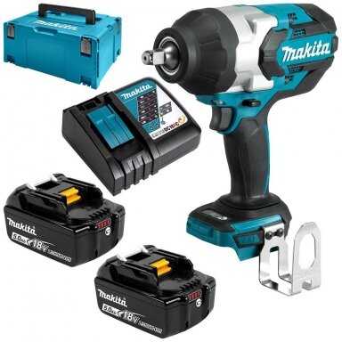 Akumuliatorinis smūginis veržliasukis MAKITA DTW1002RTJ 18V 2x5,0Ah 1000Nm 1/2" Akumuliatorinis smūginis veržliasukis MAKITA DTW1002RTJ 18V 2x5,0Ah 1000Nm 1/2"