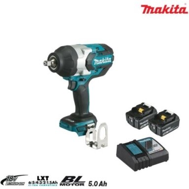 Akumuliatorinis smūginis veržliasukis MAKITA DTW1002RTJ 18V 2x5,0Ah 1000Nm 1/2" Akumuliatorinis smūginis veržliasukis MAKITA DTW1002RTJ 18V 2x5,0Ah 1000Nm 1/2"