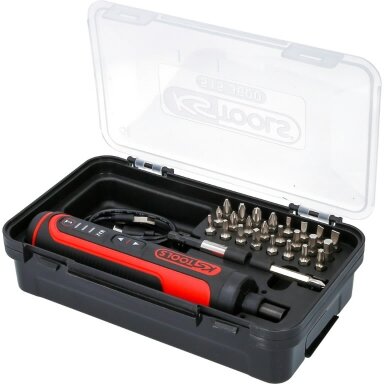 Akumuliatorinis suktuvas eMONSTER, komplektas su 1/4´´ antgaliais 27 vnt., KS Tools Akumuliatorinis suktuvas eMONSTER, komplektas su 1/4´´ antgaliais 27 vnt., KS Tools