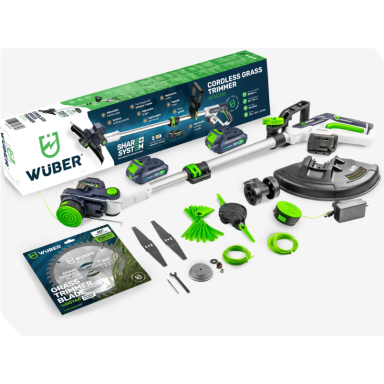 Akumuliatorinis Trimeris WUBER 20V su 2x 2.0Ah akumuliatoriais Akumuliatorinis Trimeris WUBER 20V su 2x 2.0Ah akumuliatoriais