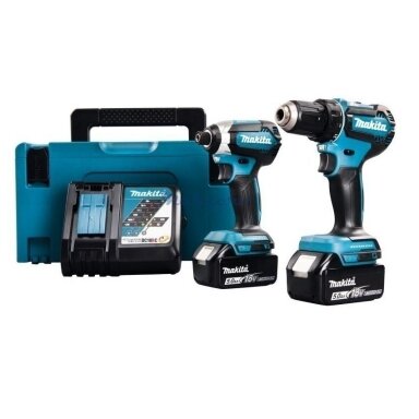 Akumuliatorinių bešepetėlių įrankių komplektas DDF485Z + DTD153Z, 2X5,0Ah, MAKITA DLX2289TJ Akumuliatorinių bešepetėlių įrankių komplektas DDF485Z + DTD153Z, 2X5,0Ah, MAKITA DLX2289TJ