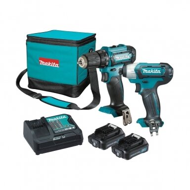 Akumuliatorinių įrankių komplektas Makita CLX224A (DF333 + TD110) 2x12V 2,0Ah Akumuliatorinių įrankių komplektas Makita CLX224A (DF333 + TD110) 2x12V 2,0Ah