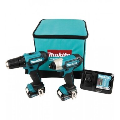 Akumuliatorinių įrankių komplektas Makita CLX224A (DF333 + TD110) 2x12V 2,0Ah Akumuliatorinių įrankių komplektas Makita CLX224A (DF333 + TD110) 2x12V 2,0Ah