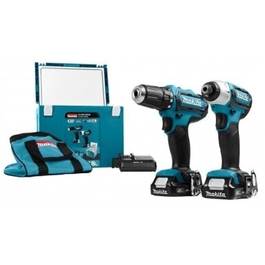 Akumuliatorinių įrankių rinkinys Makita CLX201SAX6 (DF333D + TD110D) 12V 2X2,0Ah + Šaltadežė Akumuliatorinių įrankių rinkinys Makita CLX201SAX6 (DF333D + TD110D) 12V 2X2,0Ah + Šaltadežė