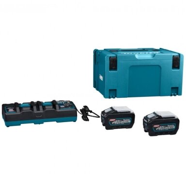 Akumuliatorių ir įkroviklio komplektas MAKITA 40V MAX XGT 2x5,0Ah Akumuliatorių ir įkroviklio komplektas MAKITA 40V MAX XGT 2x5,0Ah