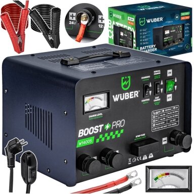 Akumuliatorių kroviklis su paleidimu (BOOST-START) 40A 12V/24V WUBER W14005