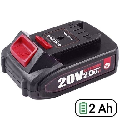 Akumuliatorius akum.įrankiams WORCRAFT 20V 2.0Ah LI-ION Akumuliatorius akum.įrankiams WORCRAFT 20V 2.0Ah LI-ION