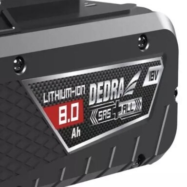 Akumuliatorius DEDRA SAS+ALL 18V 8,0Ah LI-ion Akumuliatorius DEDRA SAS+ALL 18V 8,0Ah LI-ion