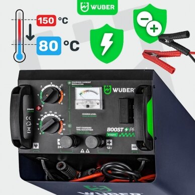 Akumuliatoriaus įkroviklis 63A su paleidimo funkcija START 700A, 12/24V WUBER 5
