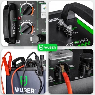 Akumuliatoriaus įkroviklis 63A su paleidimo funkcija START 700A, 12/24V WUBER 6 Akumuliatoriaus įkroviklis 63A su paleidimo funkcija START 700A, 12/24V WUBER 6