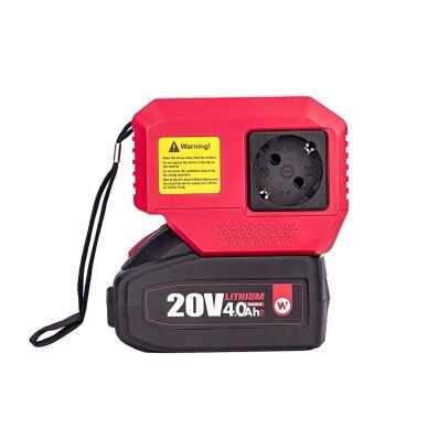 Akumuliatoriaus inverteris 220V+USB 20V LI-ION 10