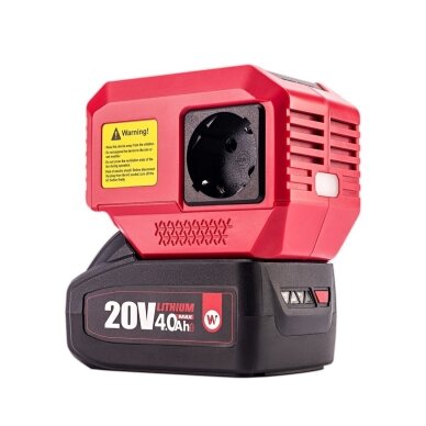 Akumuliatoriaus inverteris 220V+USB 20V LI-ION Akumuliatoriaus inverteris 220V+USB 20V LI-ION