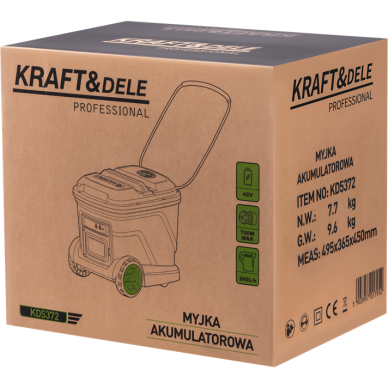Akumuliatorinė plovimo įranga su baku 20L 200Bar Kraft&Dele KD5372 12 Akumuliatorinė plovimo įranga su baku 20L 200Bar Kraft&Dele KD5372 12